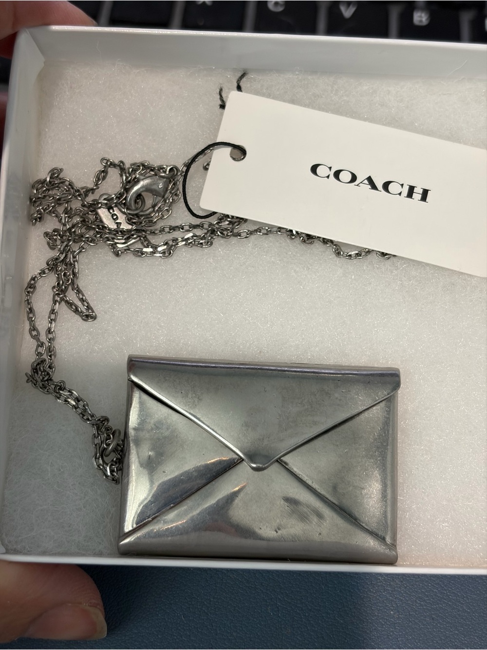 COACH Jewelry Women's Runway Envelope Pendant Necklace